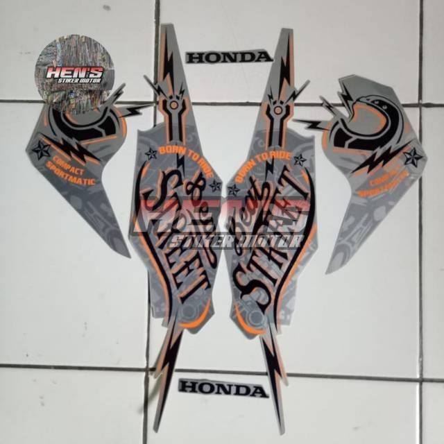 Stiker lis body motor honda beat street 2019 silver