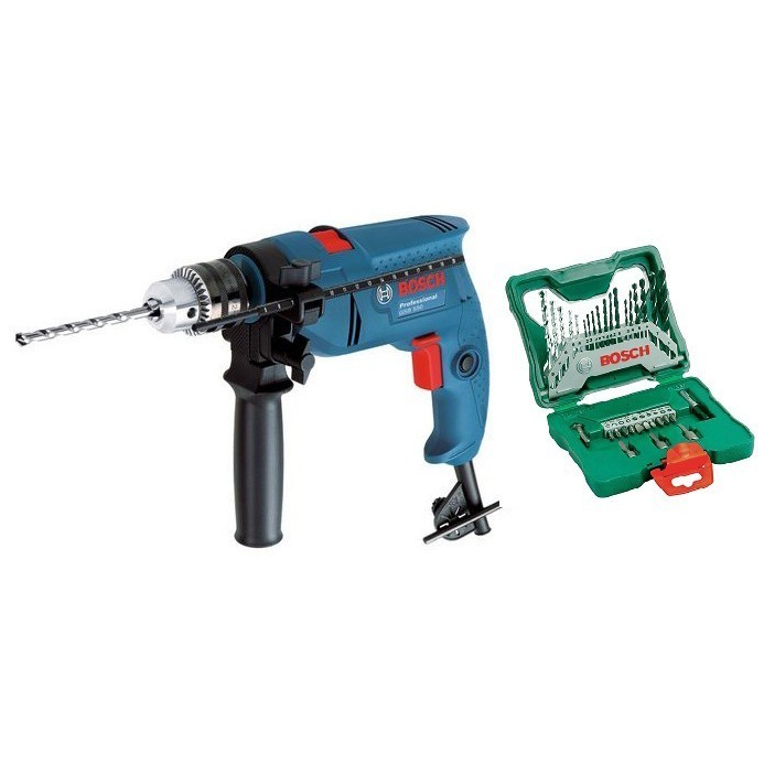 Paket Bosch GSB 550 Bor 13mm + Bosch X-line 33 pcs mata bor set