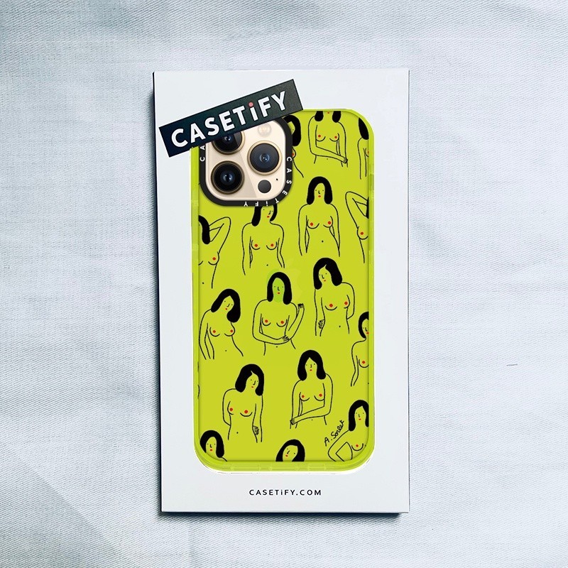 CASETiFY X Woman Boobs Light Yellow Case IPhone 13 12 11 Pro Max Mini XS MAX XR X SE 6 6S 7 8 Plus S
