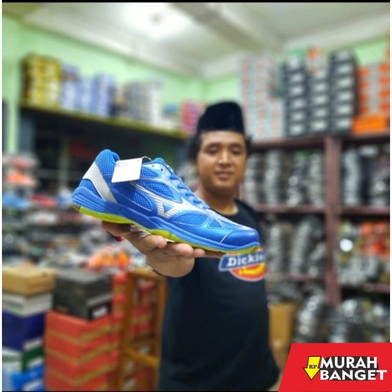 Sepatu olahraga- SEPATU MIZUNO BIRU BLASTER BATMINTON PRIA SEPATU BULUTANGKIS ORIGINAL VIETNAM 39-44