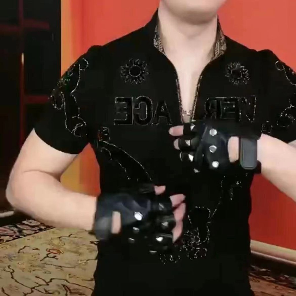 2024 Summer New Men's Half Zipper POLO Shirt Short sleeved Fashion Casual Hoodie Trendy Versatile Do