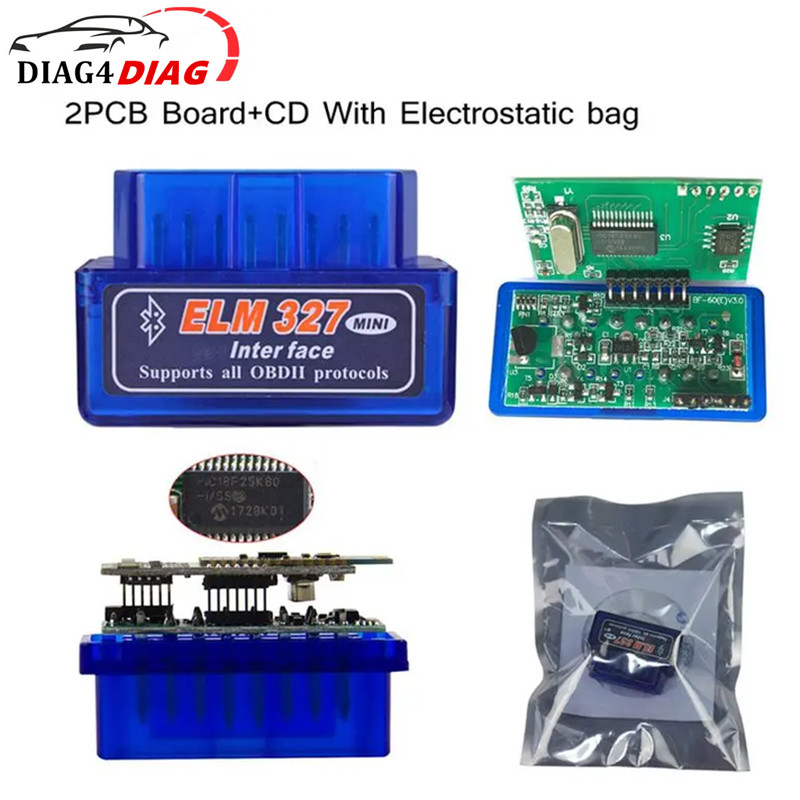 Newest ELM327 V1.5 PIC18F25K80 ELM327 OBD2 Scanner ELM 327 Bluetooth-compatible Android/PC ELM 327 O
