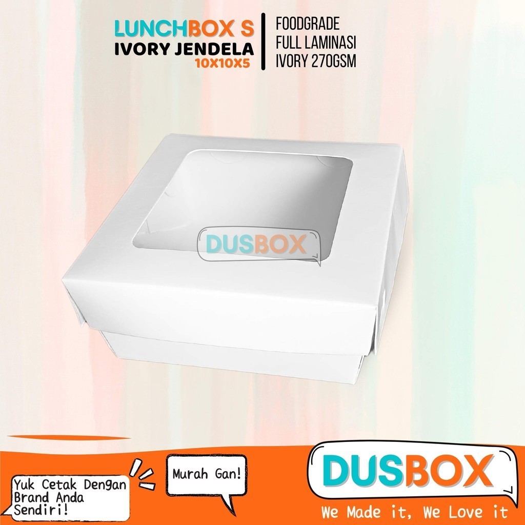 Lunch box S Jendela Ivory / Lunch Box Paper / Paper Lunch Box / Box Ayam / Box Dimsum / Kemasan Dims