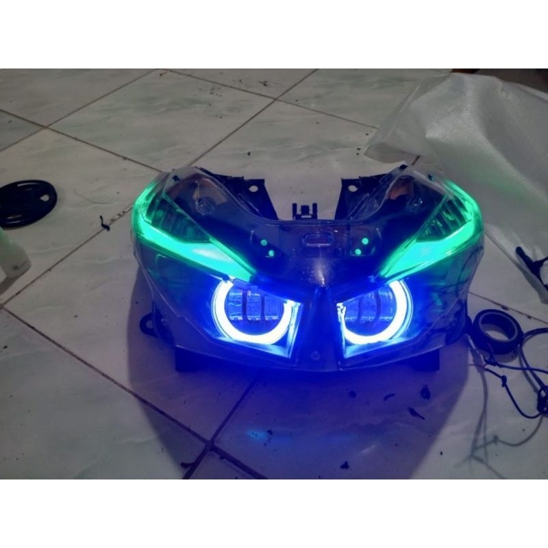 PROMO BULAN MEI 1 set reflektor lampu depan projie daymaker honda vario 125/150 led old  proji VARIO