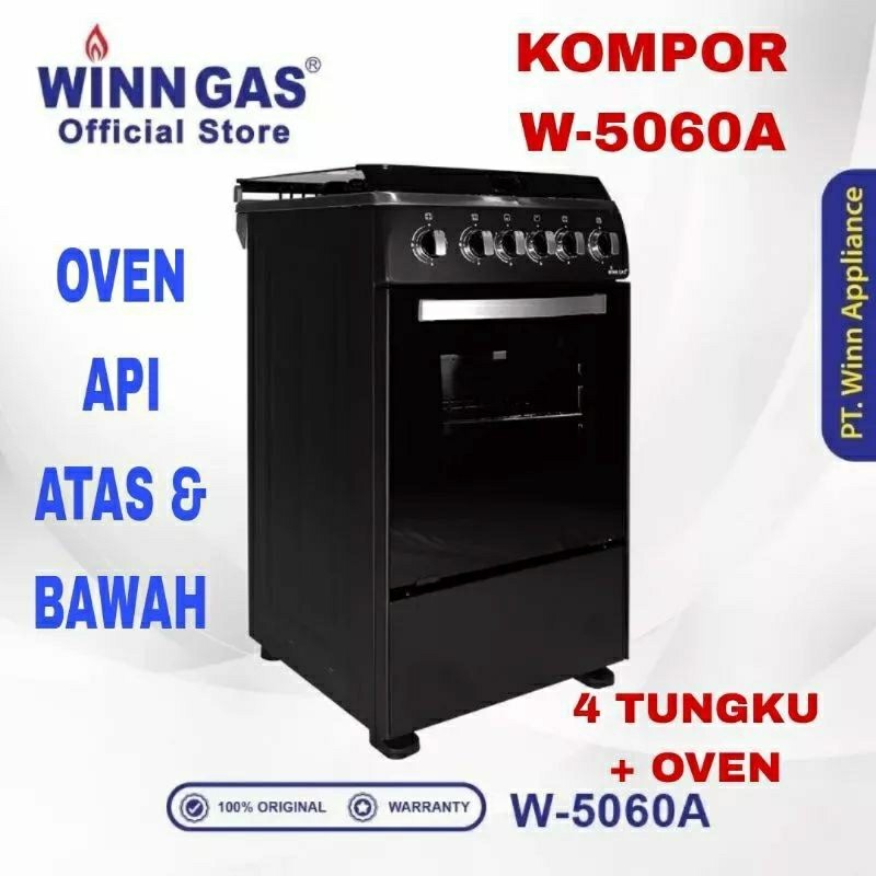 KOMPOR GAS FREE STANDING 4 TUNGKU + OVEN WINN GAS W  _  5060A