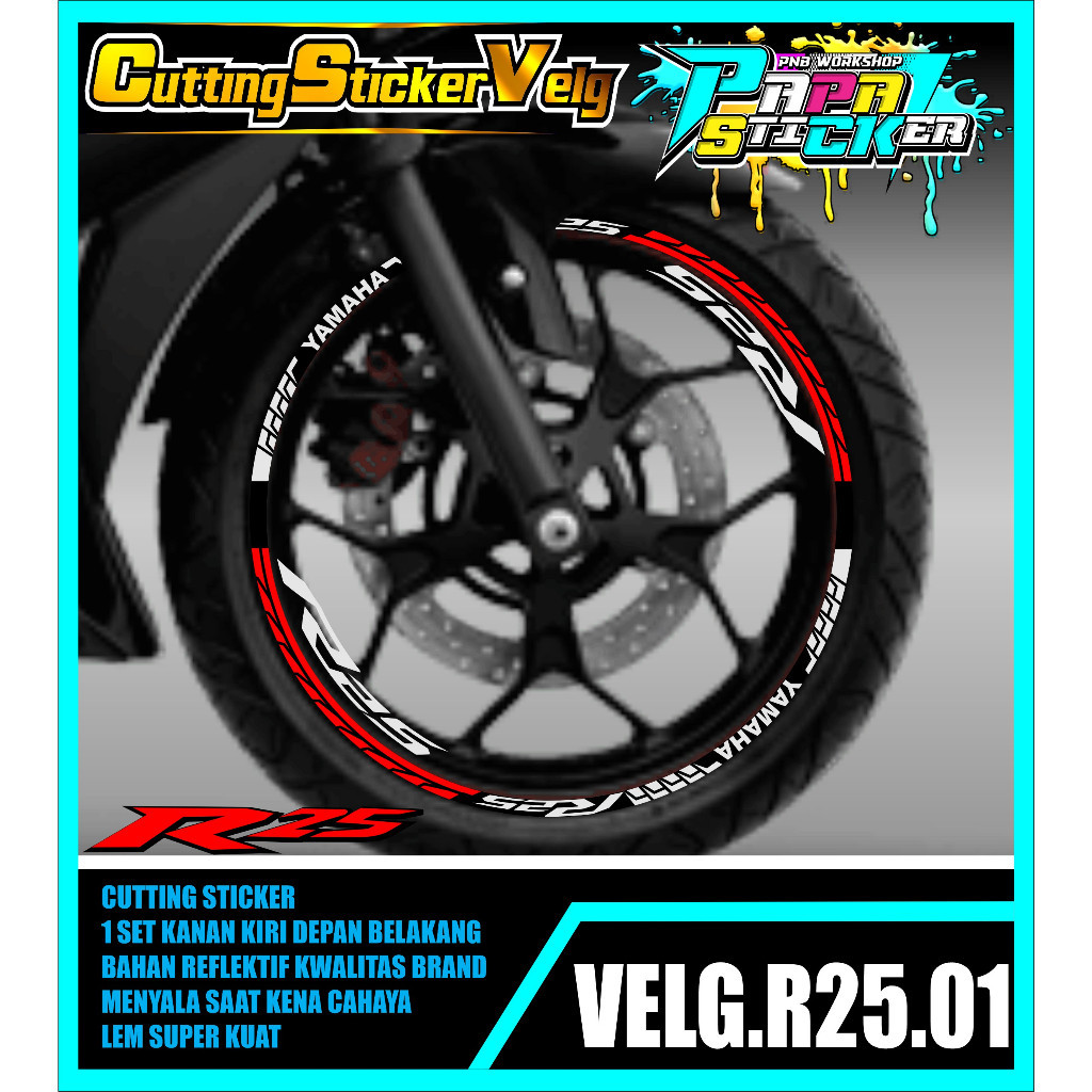 STIKER VELG R25 CUTTING STICKER VELG CUTTING VARIASI R25  LIS BAN/VELG 01