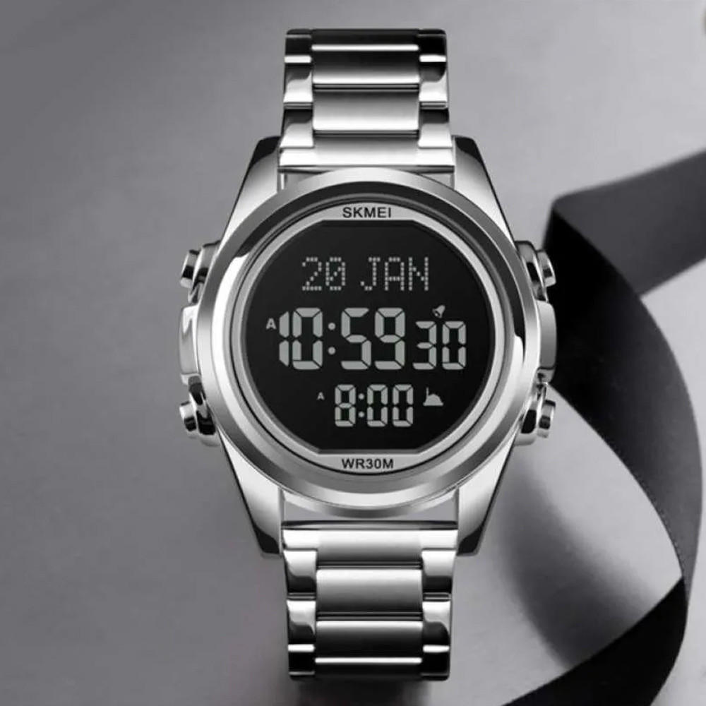 Jam Tangan Digital Skmei Pria Penunjuk Arah Kiblat - 1667