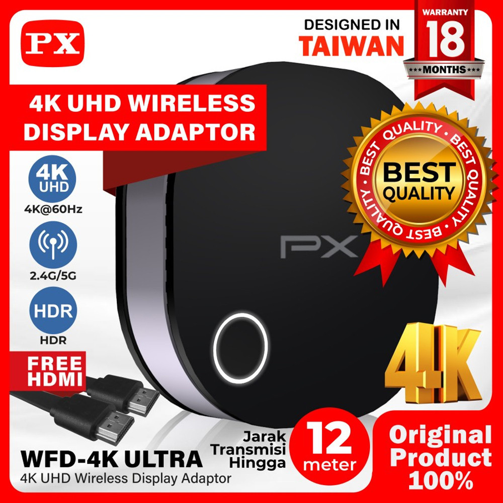 PX Wireless HDMI Audio Video Receiver Display TV 4K 60Hz WFD-4K ULTRA
