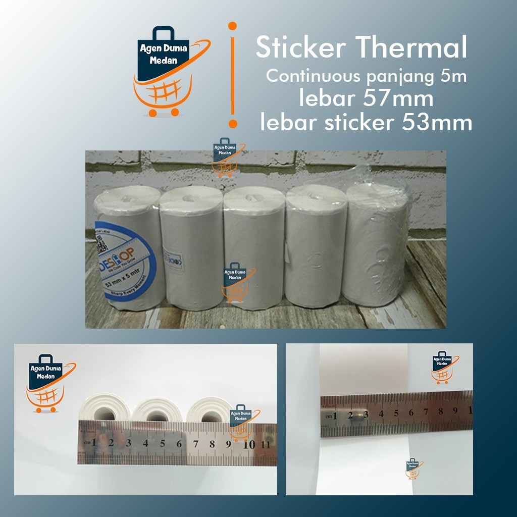 

Label Stiker Continuous Roll Thermal Sticker 57x30 57 x 30 mm 5M