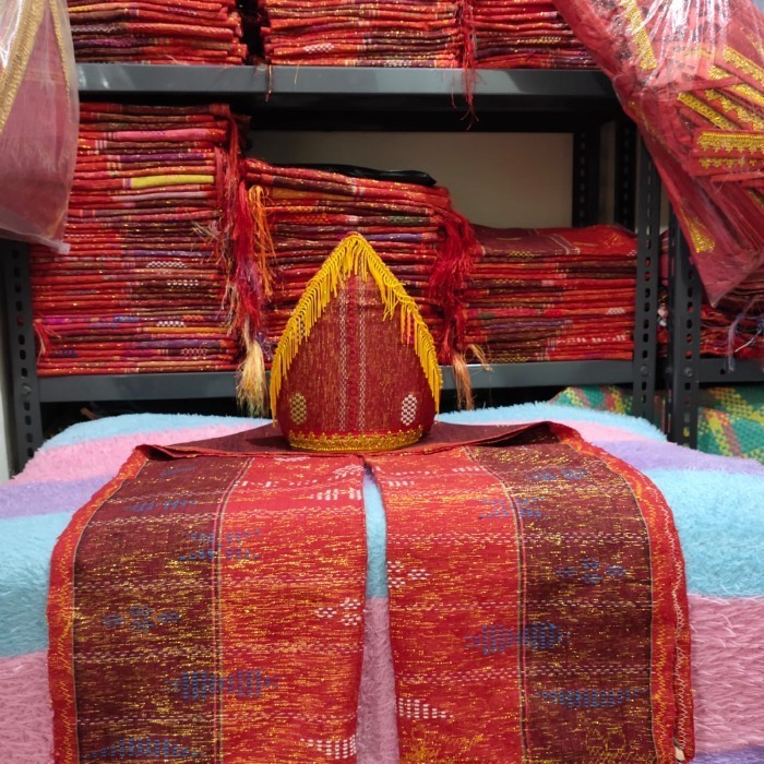 paket 2 ulos sadum - topi anak / sartopi / ulos toba batak