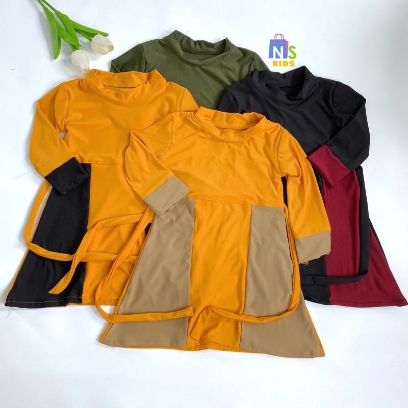 NsKids - Zafinza Gamis Anak Perempuan Kombinasi Original Nskids / Gamis Bayi Perempuan Kombinasi
