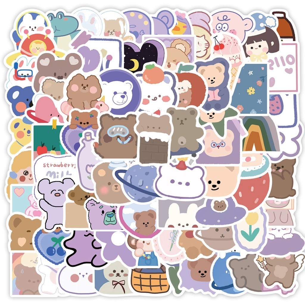 

( semua murah 1 ) 90 PCS Stationery Supplies Lucu kartun Buku Stickers For Phone Casing DIY Fridge/Termos/Luggage DIARY / BUJO /SCRAPBOOK MOMO GIRL STICKER TUMBLER CASE HP STIKER LAPTOP Skateboard Dekorasi Setiker Pack stiker jurnal