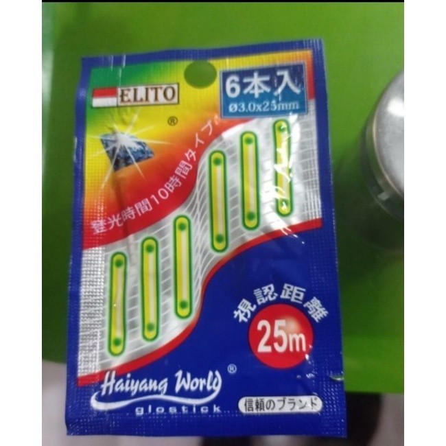 fosfor pancing lampu joran 25mm  1 bungkus isi 6 pc