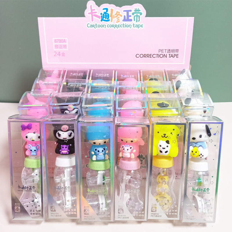 

( SPM7 ) CORRECTION TAPE BENTUK BOTOL SUSU MOTIF KARTUN SANRIO LUCU / TIP-X KERTAS SANRIO BOTOL LUCU