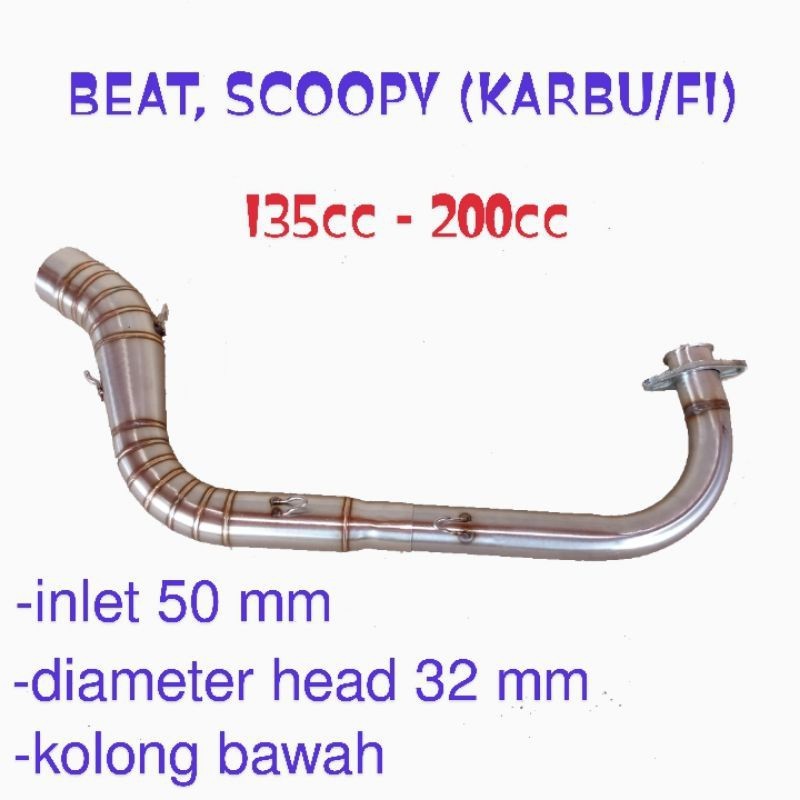 leher header pipa beat scoopy vario 110 karbu fi bore up 135cc 155cc 200cc stroke up tune up 200 cc 