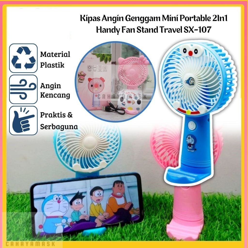 Kipas Mini Karakter/Stand Holder Hp/Kipas Angin Mini