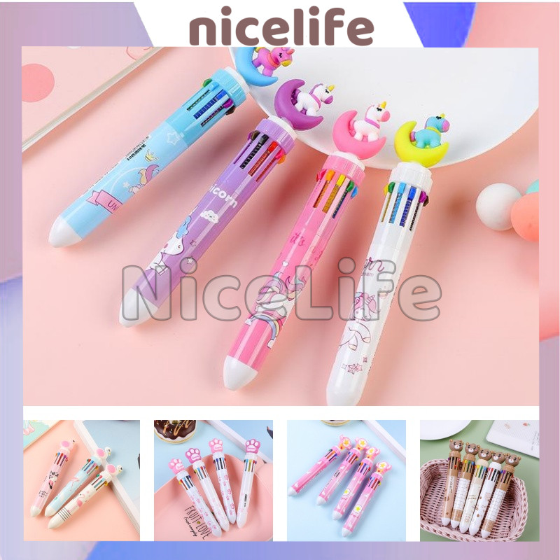

Pulpen 10 Warna Karakter Beruang Lucu / Pulpen Anak Anak / Bolpoin 10 Warna Motif Teddy Bear / Pulpen 10 In 1