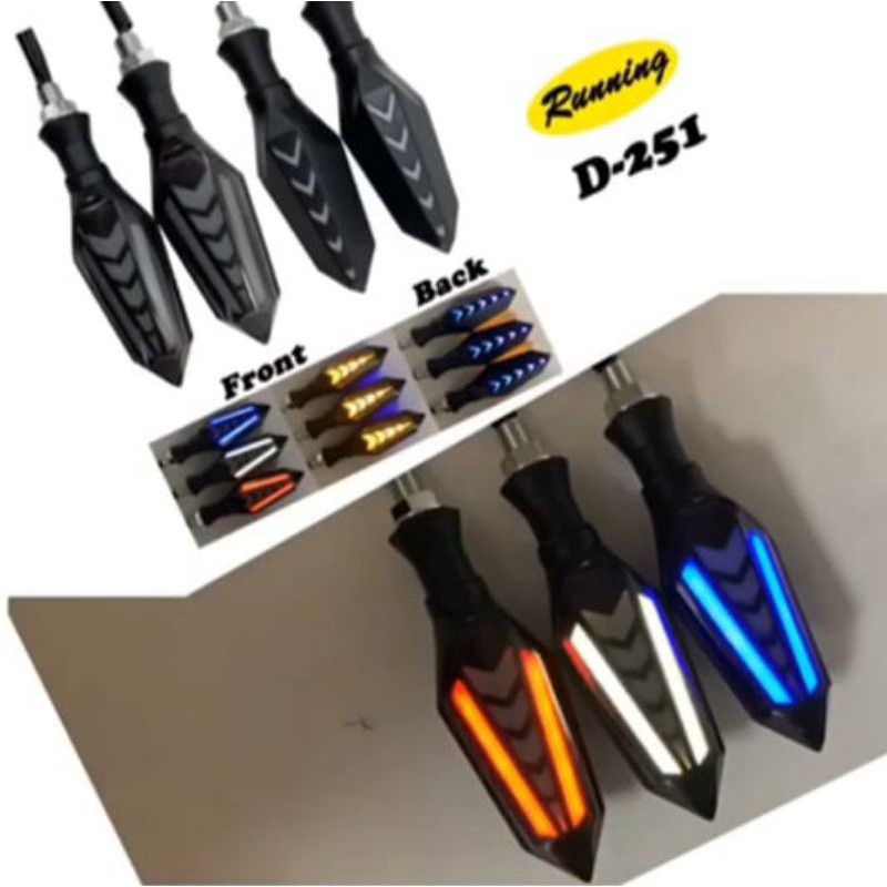 Lampu Sein sen assy Running LED Panah 2 Sisi Sein Running Universal lancip led running universal mot
