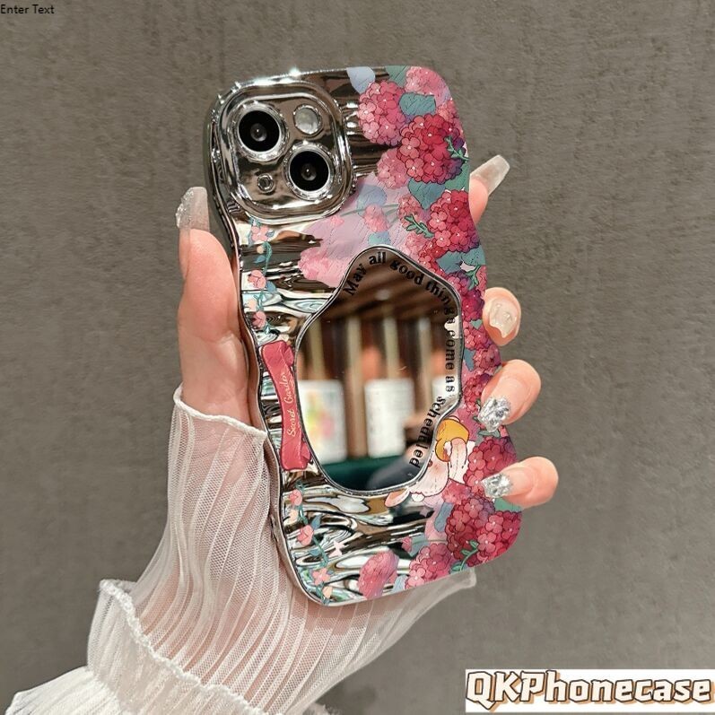 QKPhonecase Mirror Case Cermin Flower Casing Hp Samsung A02S M02SA03SA03A04M04F04A10M10A10SM01SA11A1