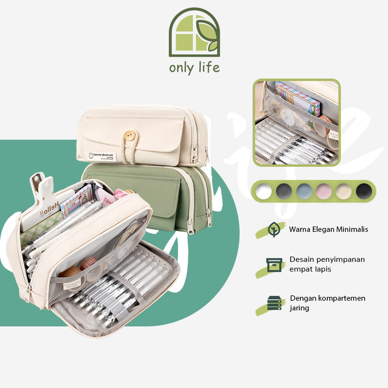 

OnlyLife Pencil Cases Large Capacity Pencil Bag Pouch Holder Box for Girls Office Student Stationery Organizer School Supplies