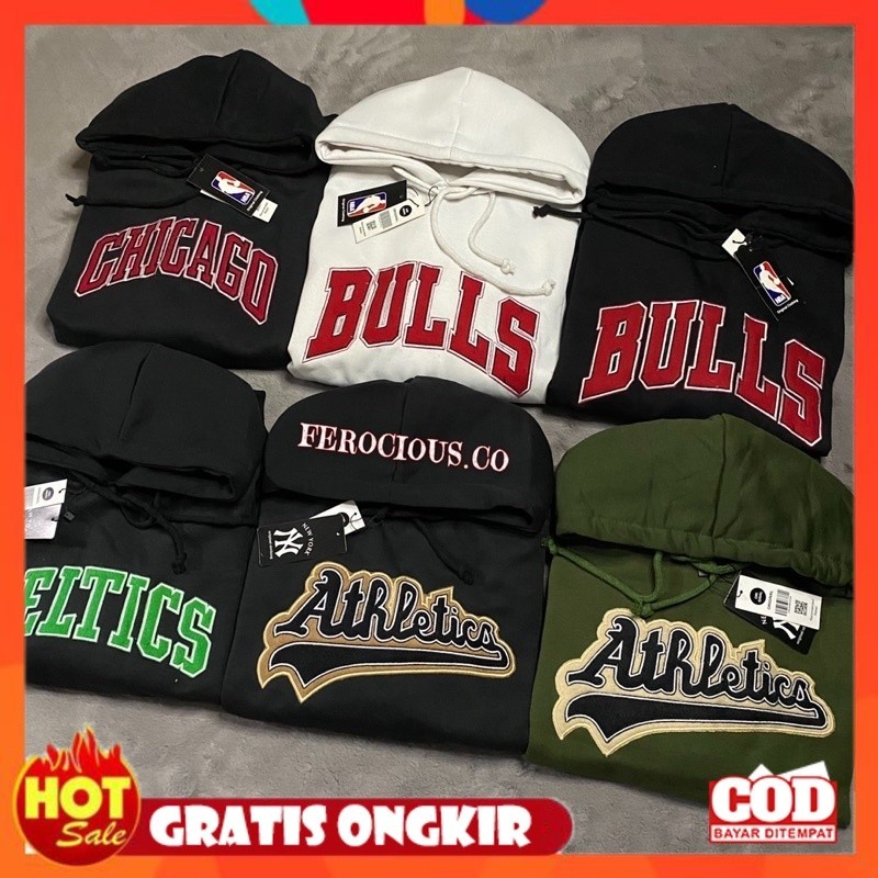 [PREMIUM ORIGINAL] hoodie CHICAGO BULLS X MITCHELL&NESS warna hitam full tag bordir timbul sweater t