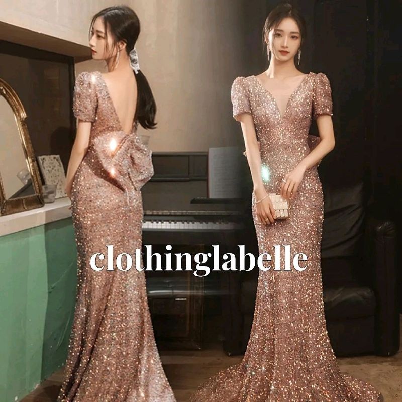 Sequin Ribbon Party Dress