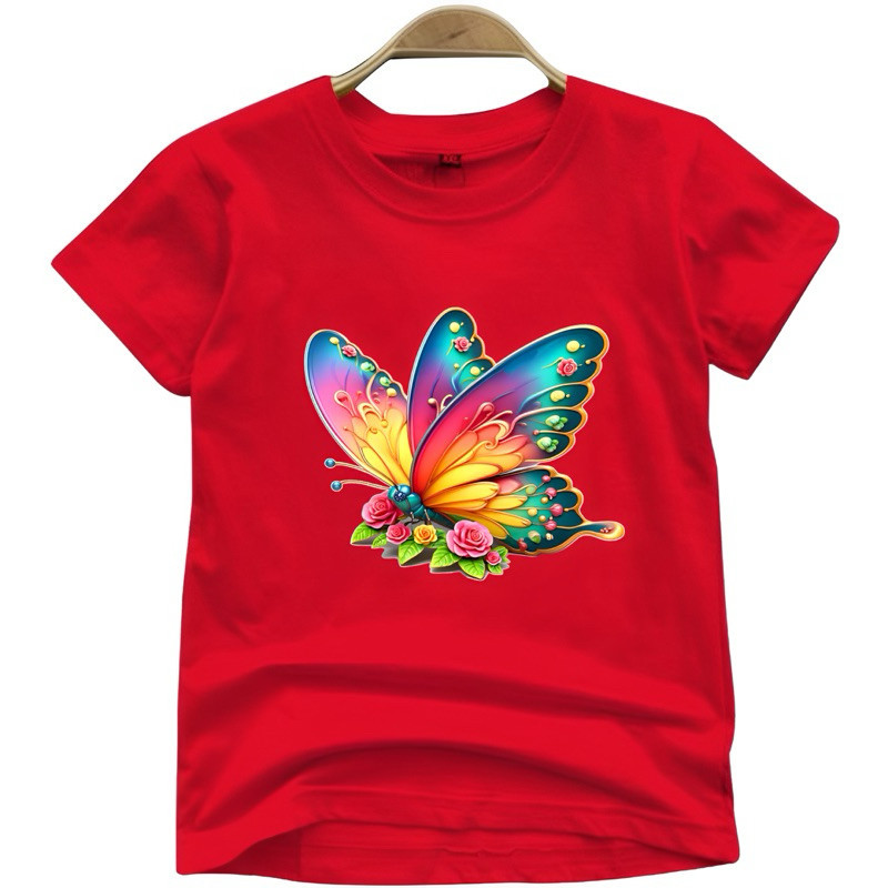 Atasan Kaos Anak Motif Butterfly ( 2-10 Tahun ) Cewek Cowok