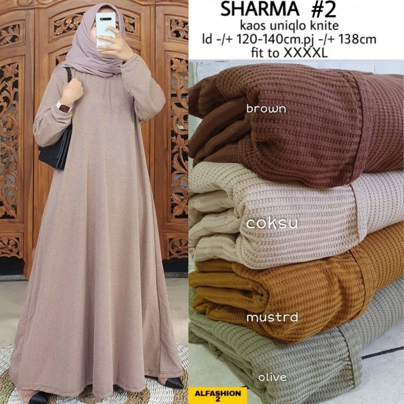 GAMIS JUMBO MOTIF POLOS KAOS UNIQLO KNIT XXL XXXXL LD 120 140 SHARMA 2 GAMIS MUSLIM BAHAN KAOS ADEM 