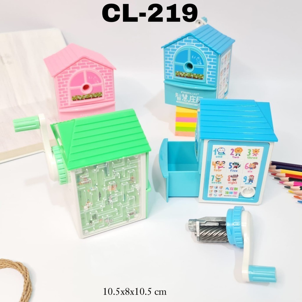 

MJ Peruncing Putar CL-219 Rumah+Game/Rautan Putar/Sharpener/Serutan