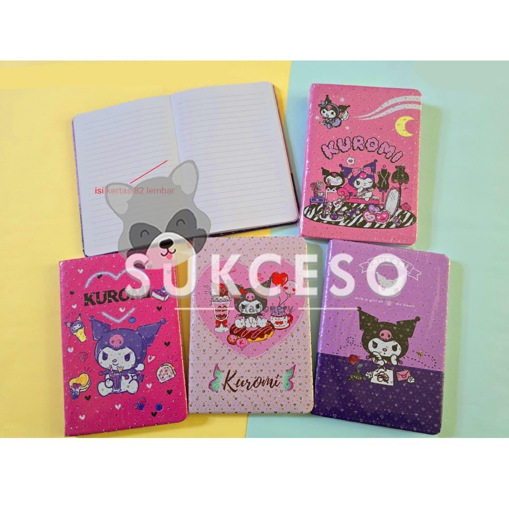 

FANCY Notebook A5-PU Hard Cover Kuromi Edition Buku Catatan Bergaris
