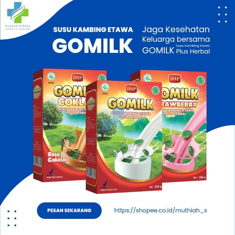 

COD DIJAMIN ORI GOMILK 200gram - SUSU KAMBING ETAWA PLUS HERBAL I DIJAMIN ORIGINAL