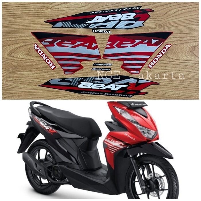 STIKER STRIPING MOTOR BEAT 2021 MERAH