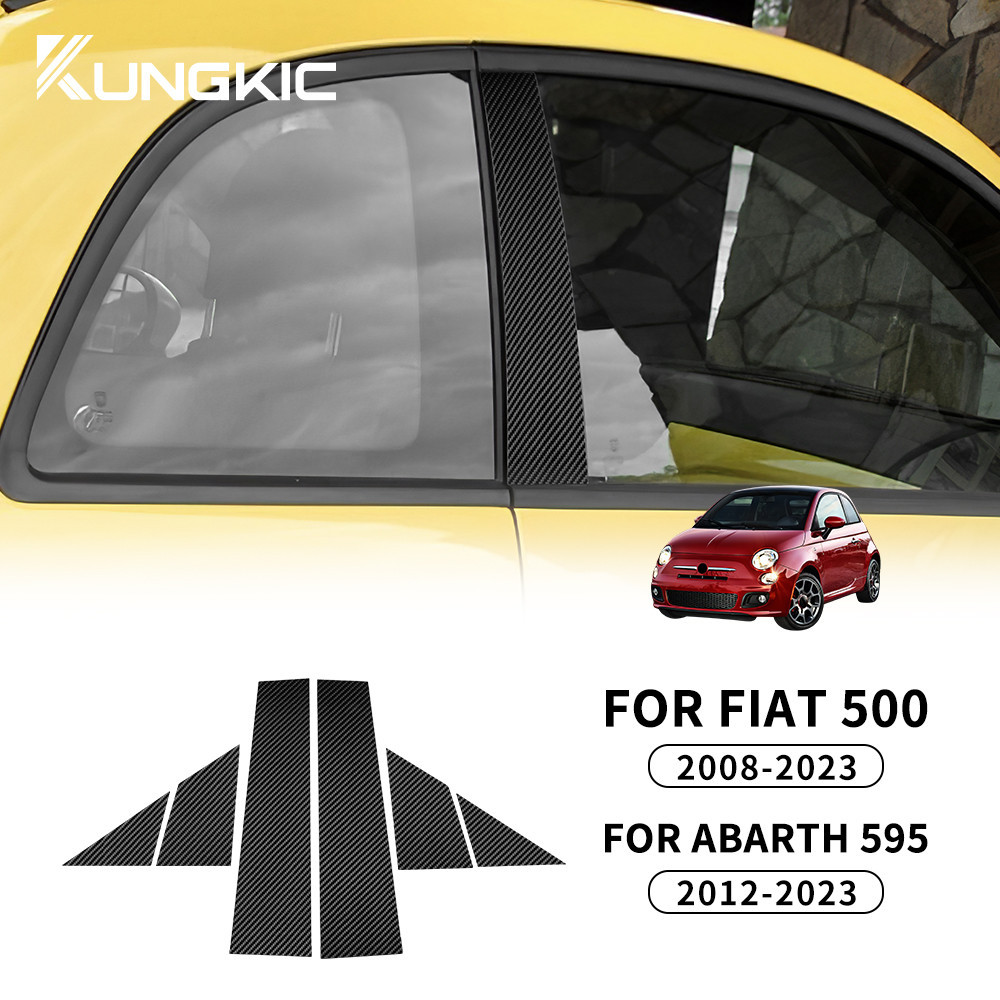 

Real Soft Carbon Fiber For Fiat 500 08-23 For Abarth 595 695 2012-2017 2018 2019 2020 2021 2022 2023 B Pillars Sticker Protect