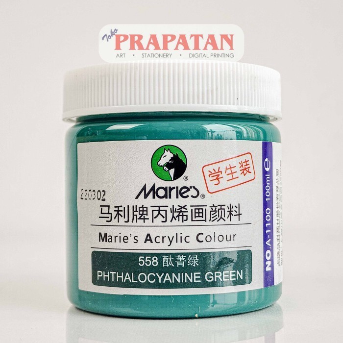 

G874R~ Promo Murmer Cat Akrilik Maries 100ml | Maries Acrylic - Phthalo Green