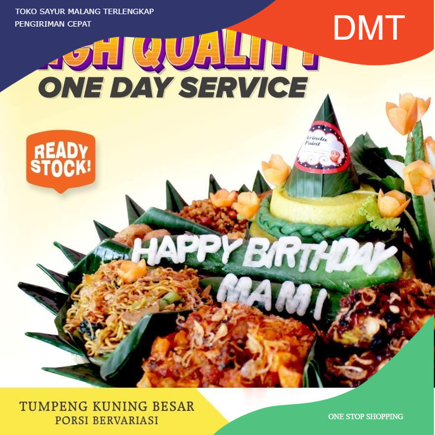 

Nasi Tumpeng Kuning Ukuran Besar Porsi Bervariasi Caterinng Malang DMT