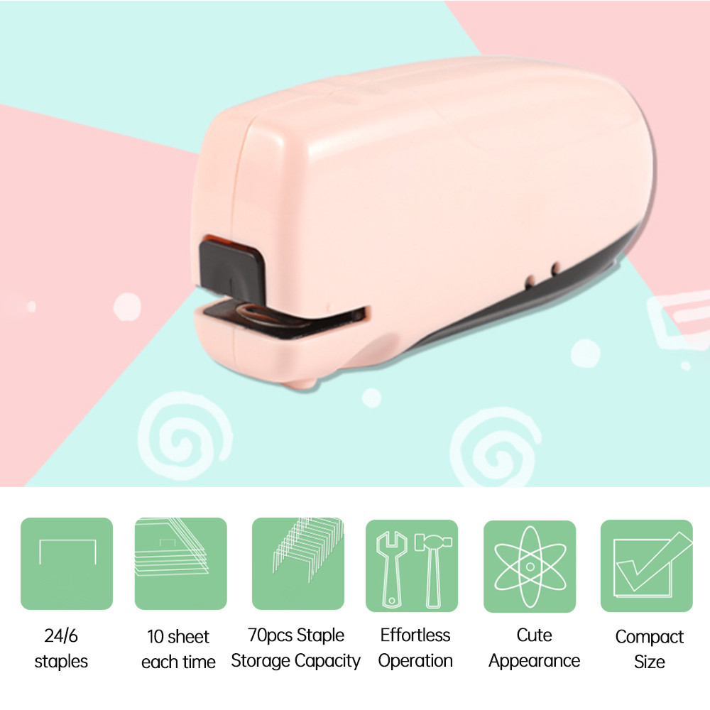 

Automatic Electric Stapler Automatic Desktop Stapler 10 Sheet Capacity Less Effort Support 24/6 Staples for Office Supplies