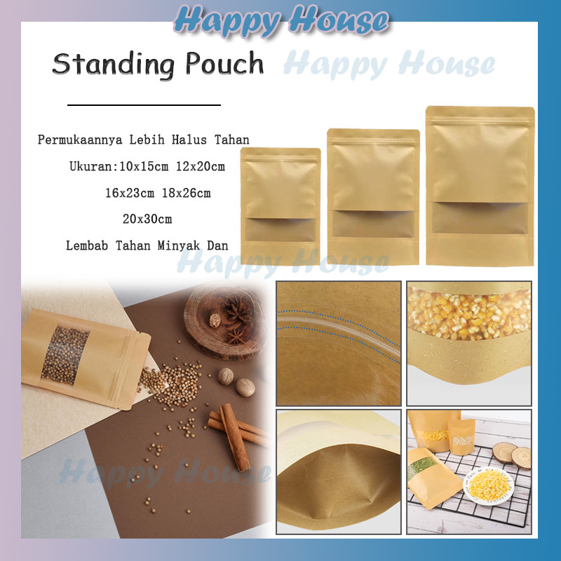 Standing Pouch Kraft Window Ekonomis Plastik Kemasan