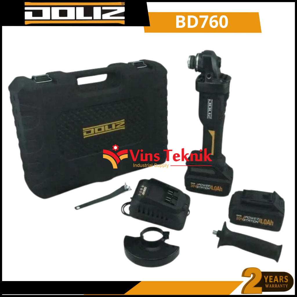 Cordless Angle Grinder 4" Mesin Gerinda Baterai 20V DOLIZ BD 760 BD760