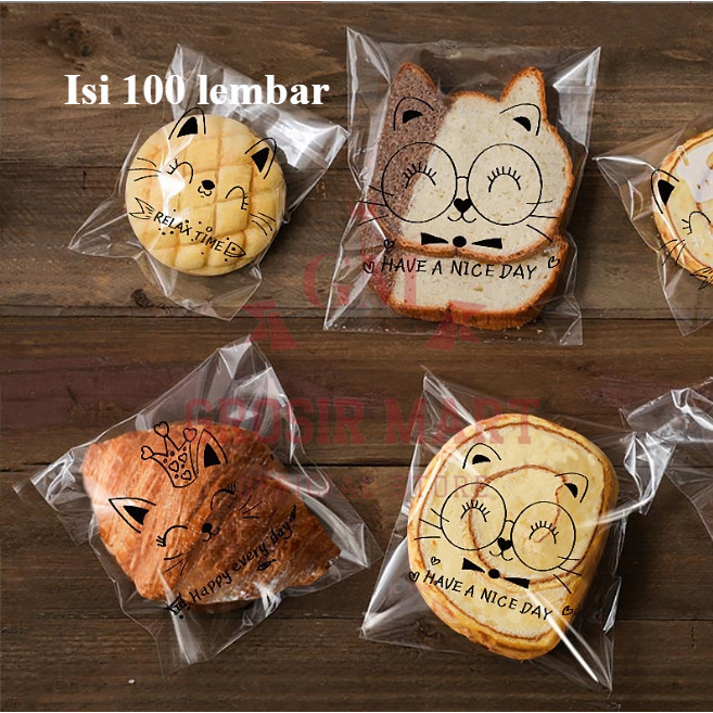 Isi 100Pcs Plastik Roti Bakpao Donat Kue Opp Kemasan Plastik Ukuran 15X18+3 Cm