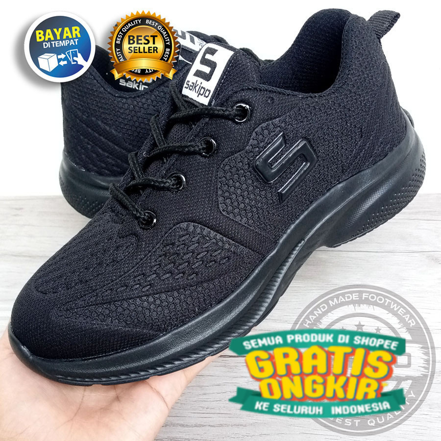 SEPATU SEKOLAH HITAM TALI ANAK-ANAK TK SD SMP / SEPATU SNEAKER KIDS TALI ANAK TK SD SMP / SAKIPO/ se
