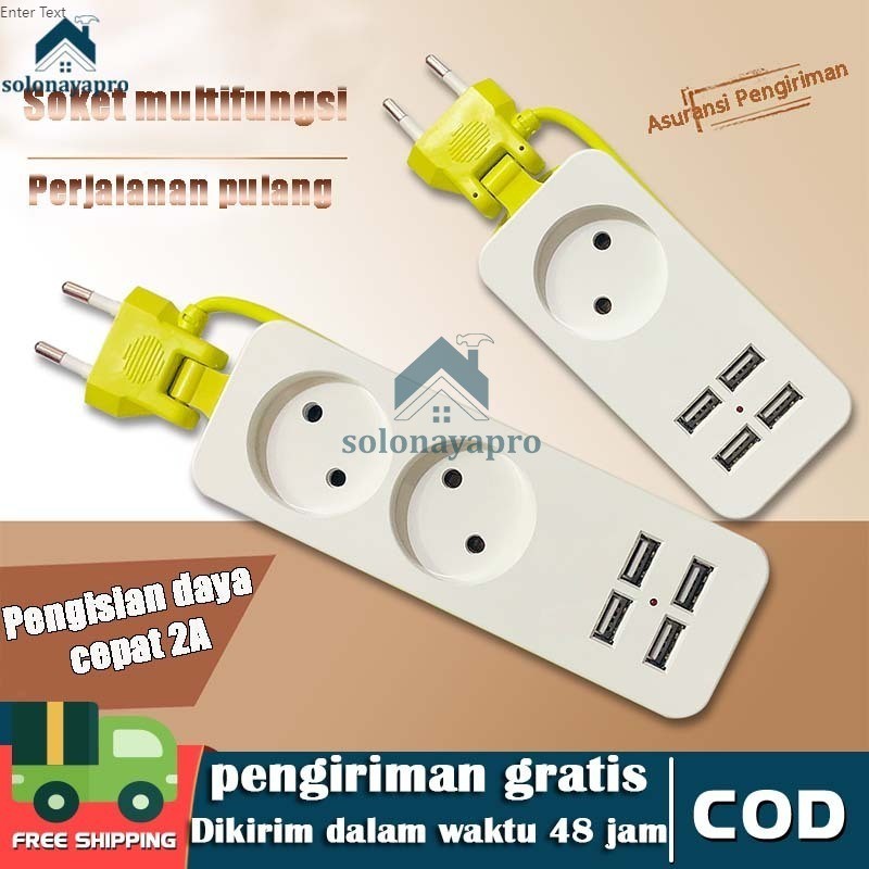 Portable Stop Kontak Travel  Colokan Listrik Traveling Stop Kontak Traveling Stop Kontak USB 4 Port 