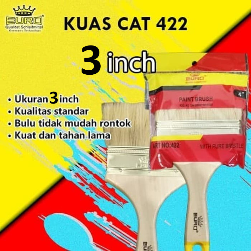 

Kuas Cat Tangan 3 Inch EURO Paint Brush 33 Premium Harga per Pcs - CwTc