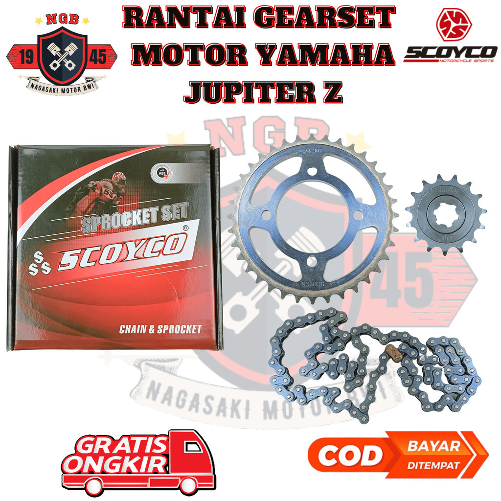 gear set jupiter z - gear set vega r lama - gir rantai motor yamaha jupiter ger rantai jupiter z 5tp