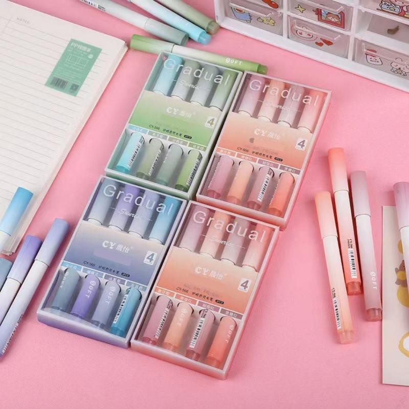

COD BabyDuole Set Penanda Teks Highlighter Pastel 4IN1 Multifungsi dengan Warna Gradasi dari Spidol Pen Marker untuk Sekolah dan Kantor Stationery