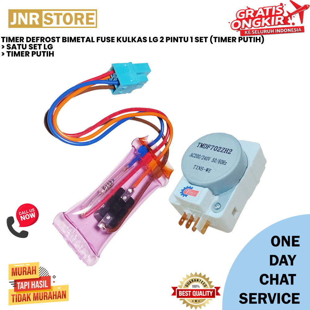 TIMER DEFROST BIMETAL FUSE KULKAS LG 2 PINTU 1 SET (TIMER PUTIH) JUNIORELECTRIC