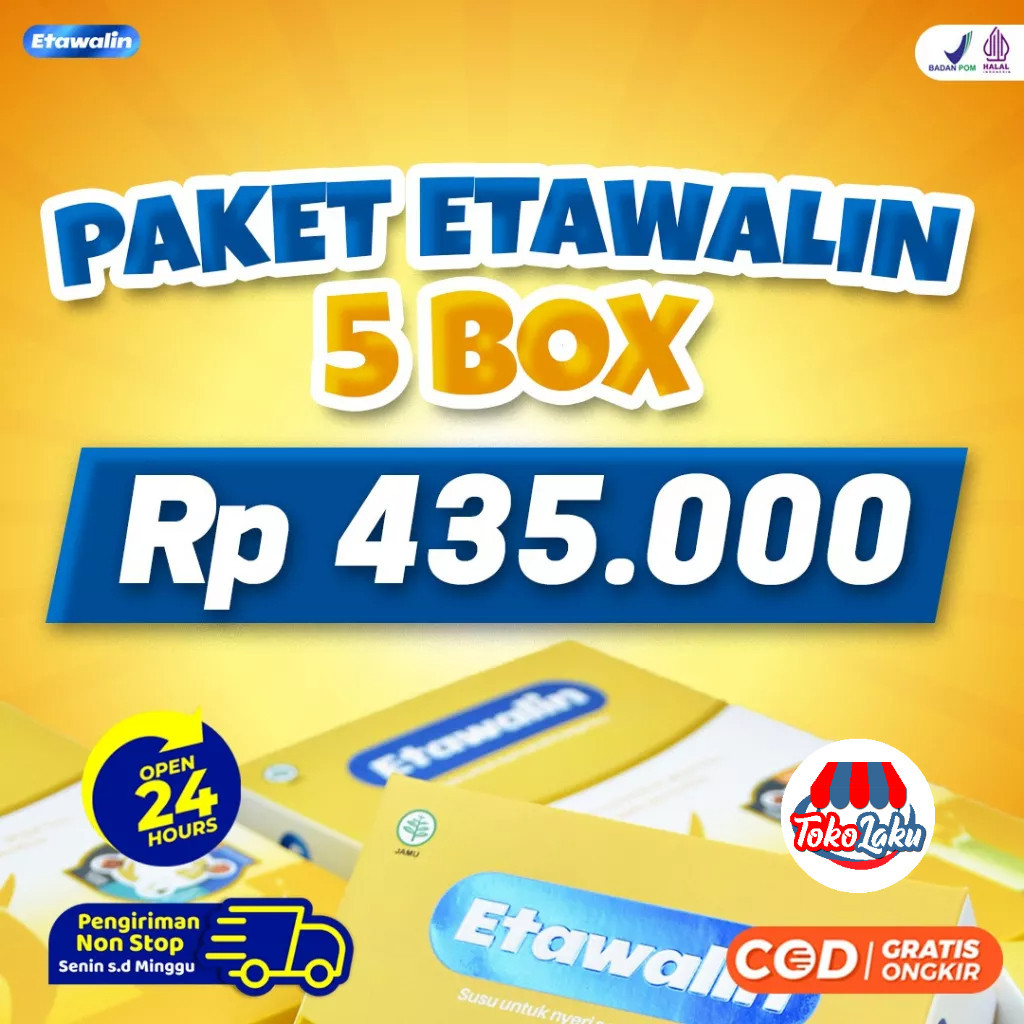 

Etawalin Paket 5 Box – Susu Etawa Tingkatkan Kepadatan & Kesehatan Tulang Sendi Atasi Asam Urat Rematik Reumatik Nyeri Sendi Cocok Untuk Lansia