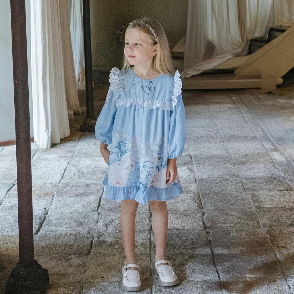 RAYA SERIES - ROSEMARY OCEAN DRESS Anak perempuan-G