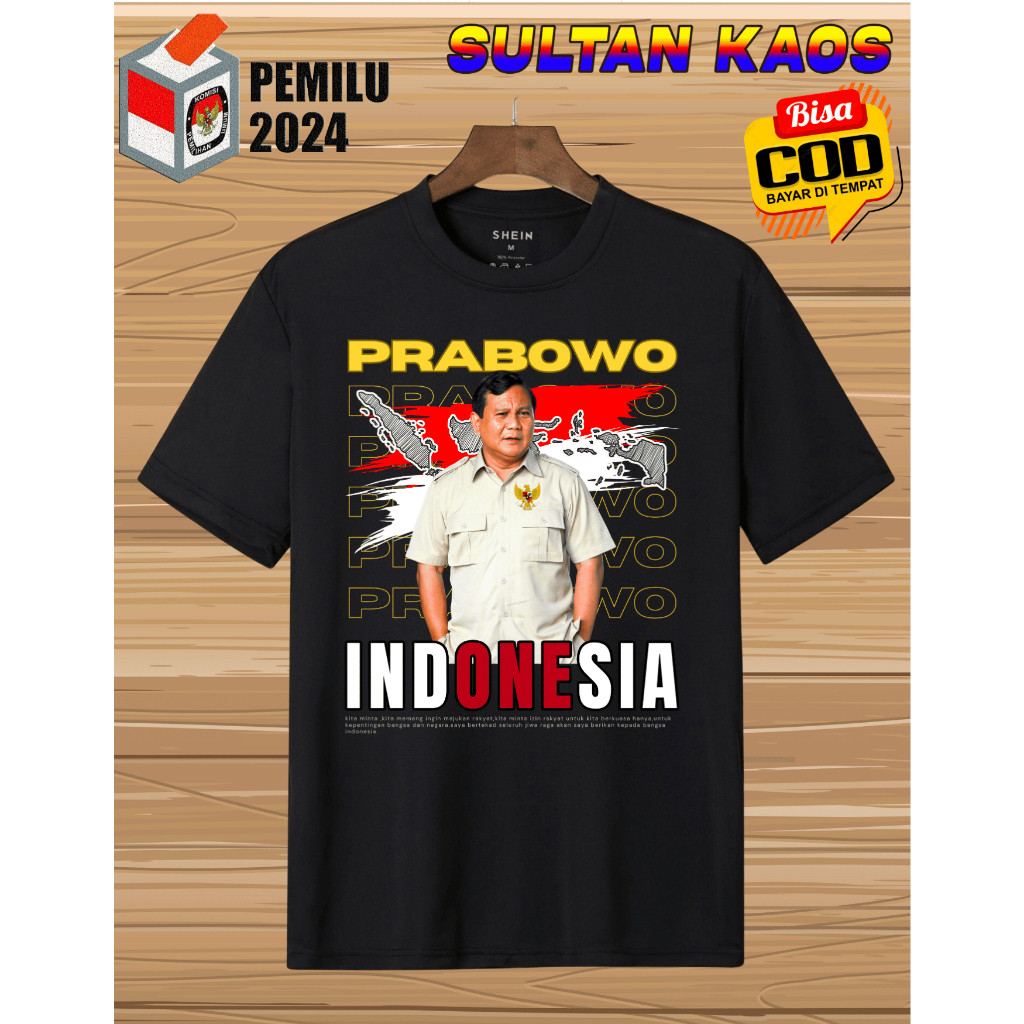 -Prabowo Gerindra  Baju Prabowo The Next Presiden/T-Shirt Prabowo 2024 /Kaos Pemilu 2024/Kaos Relawa