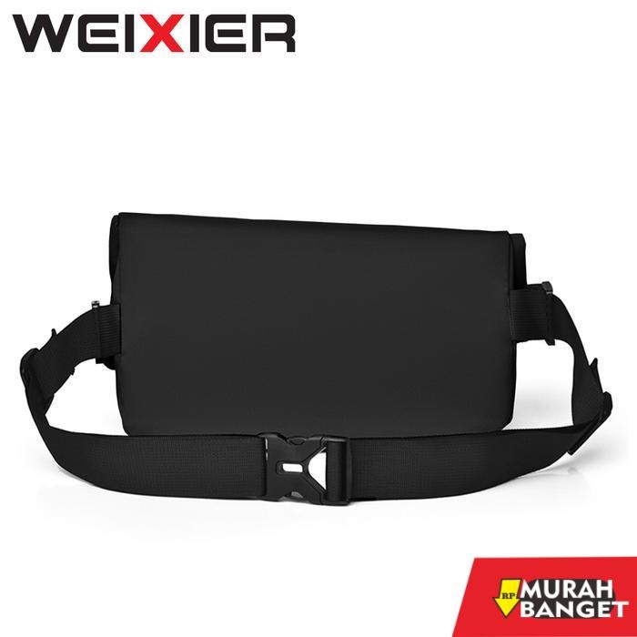 tas selempang pria kekinian WEIXIER D251 Tas Selempang Pria Waistbag Anti Air - Hitam