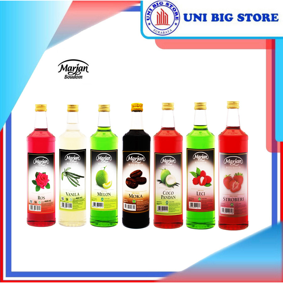 

MARJAN Syrup Boudoin 460 ml | Melon - Mocca Moka - Lychee Leci - Coco Pandan - Rose